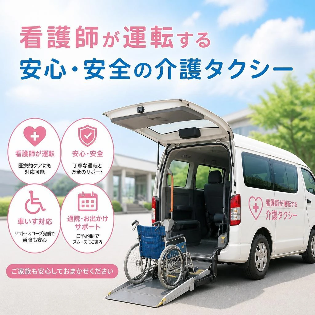 看護師が運転する安心・安全の介護タクシー