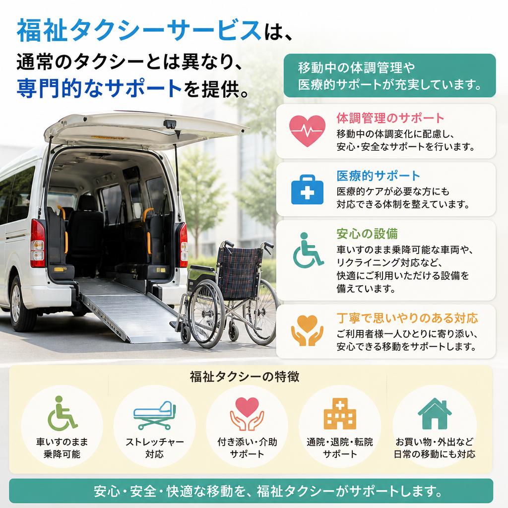 福祉タクシーでの安心な移動