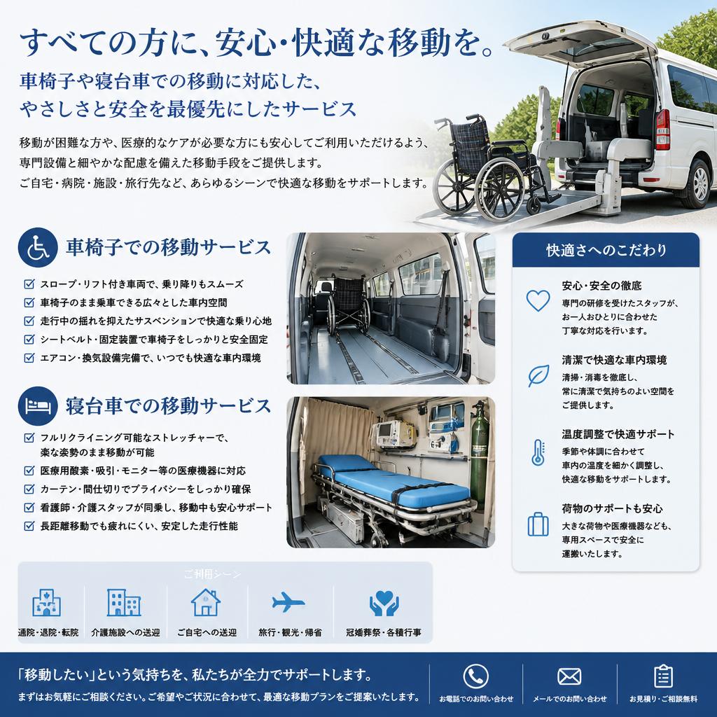 車椅子・寝台車での快適移動