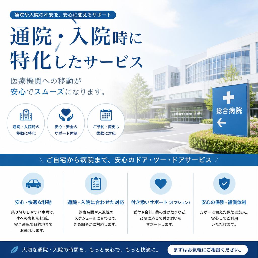 通院や入院時の特別サポート
