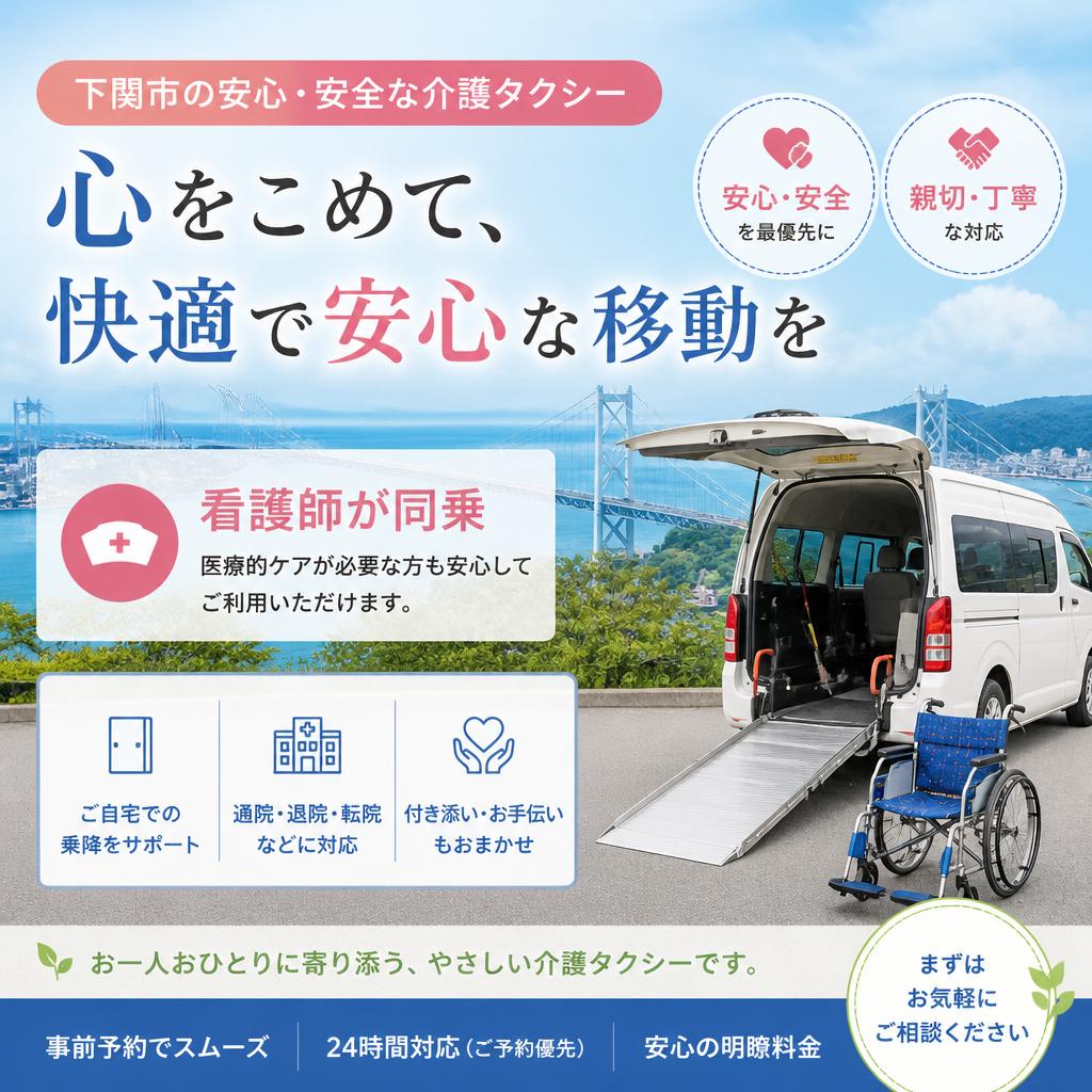 下関市の安心・安全な介護タクシー｜看護師が同乗する親切で丁寧なサービス