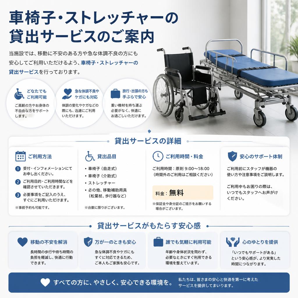 車椅子・ストレッチャーの利用について